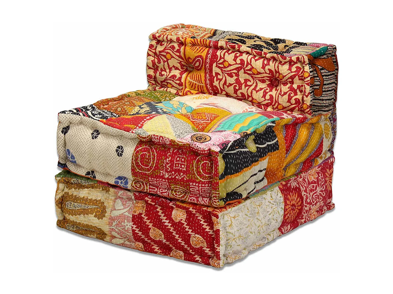 Bibiane  Pouf modulaire à 3 places Patchwork Tissu