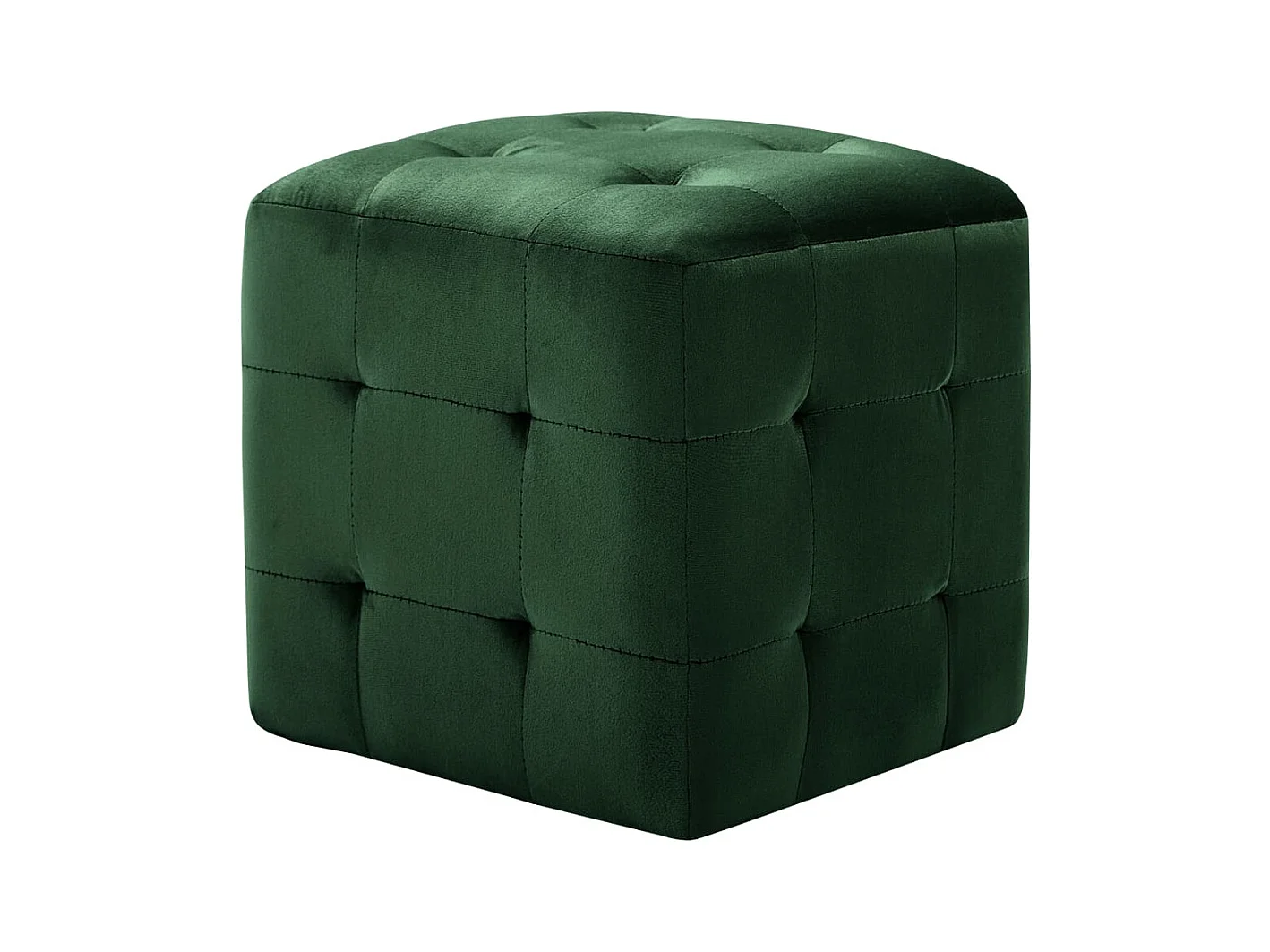 Morgan  2 pcs Poufs Vert 30 x 30 x 30 cm Tissu velours
