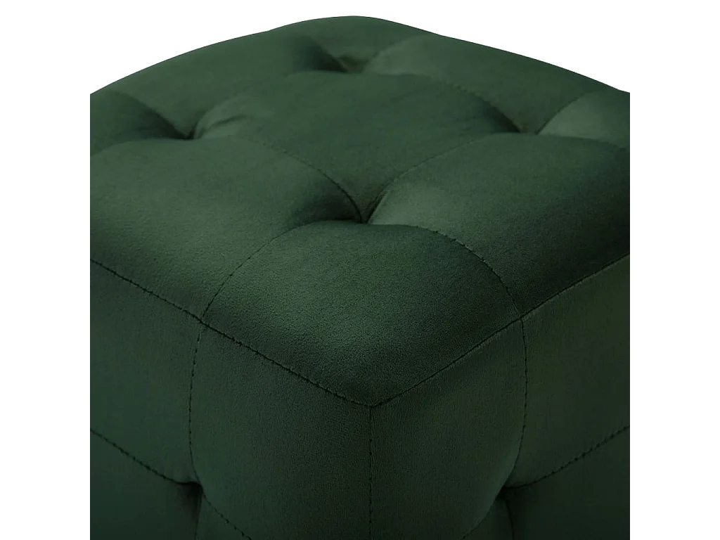 Morgan  2 pcs Poufs Vert 30 x 30 x 30 cm Tissu velours