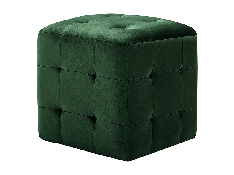 Morgan  Poef 2 st 30x30x30 cm fluweel groen