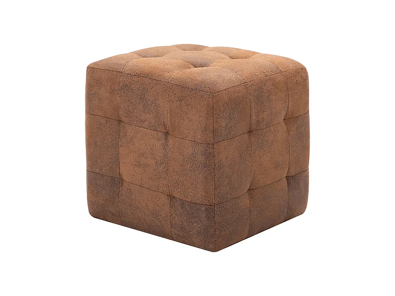 Stroudsburg  2 pcs Poufs Marron 30 x 30 x 30 cm Similicuir daim