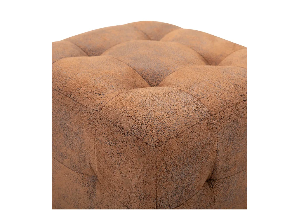 Stroudsburg  2 pcs Poufs Marron 30 x 30 x 30 cm Similicuir daim