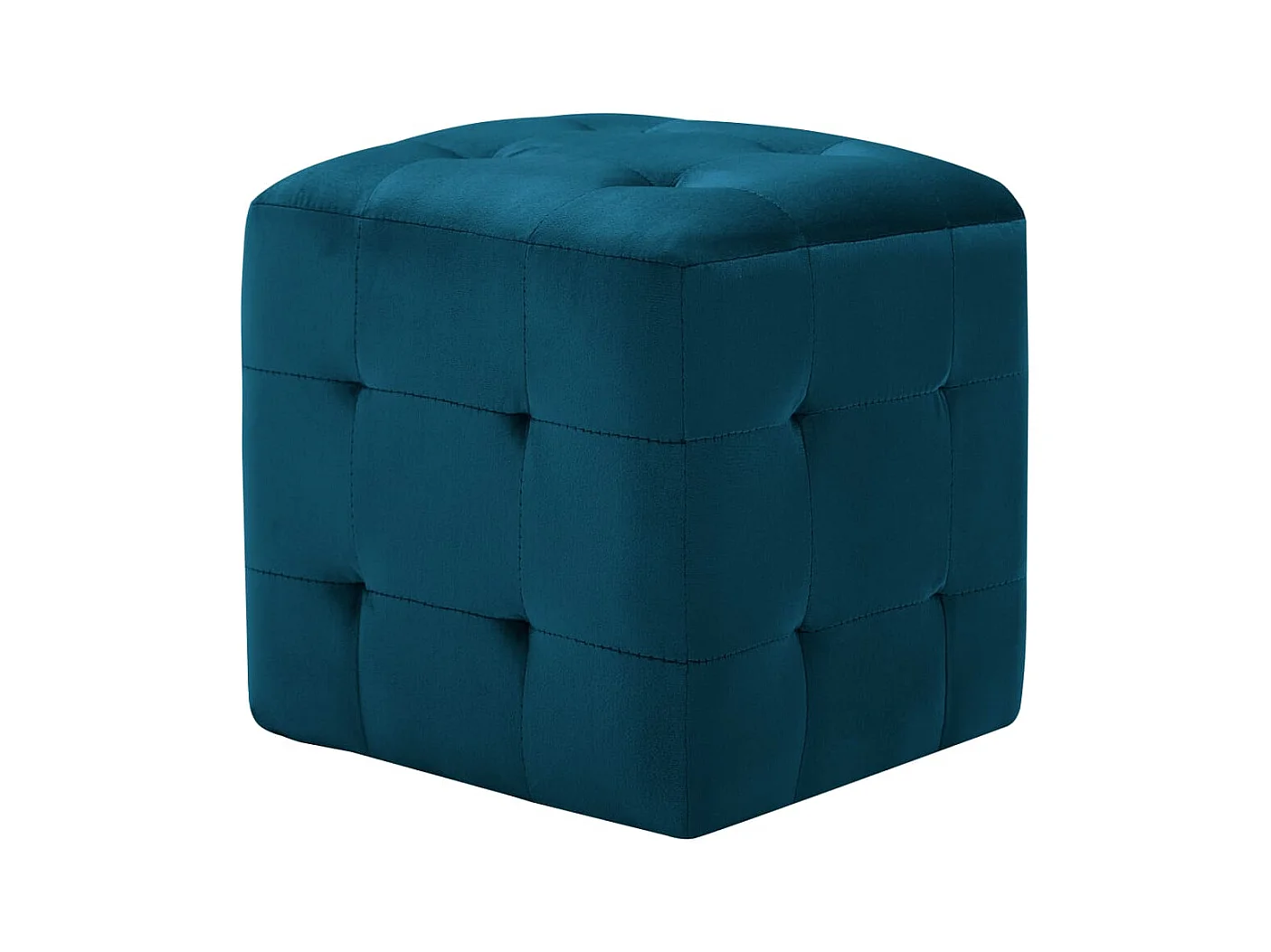 Morgan  2 pcs Poufs Bleu 30 x 30 x 30 cm Tissu velours
