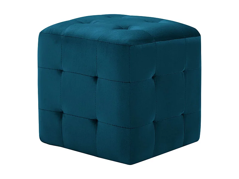 Morgan  2 pcs Poufs Bleu 30 x 30 x 30 cm Tissu velours