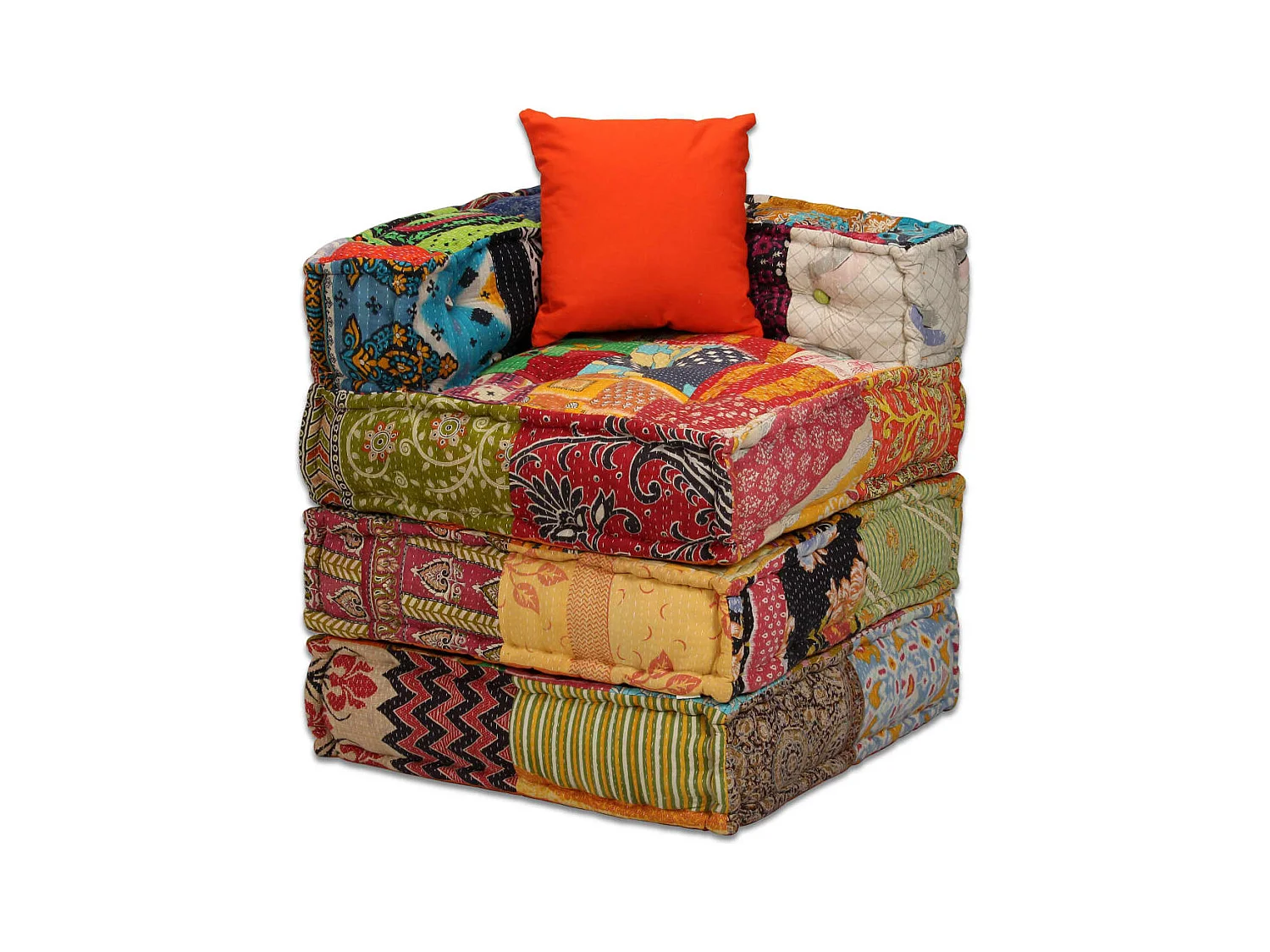 Bibiane  Pouf modulaire à 4 places Patchwork Tissu