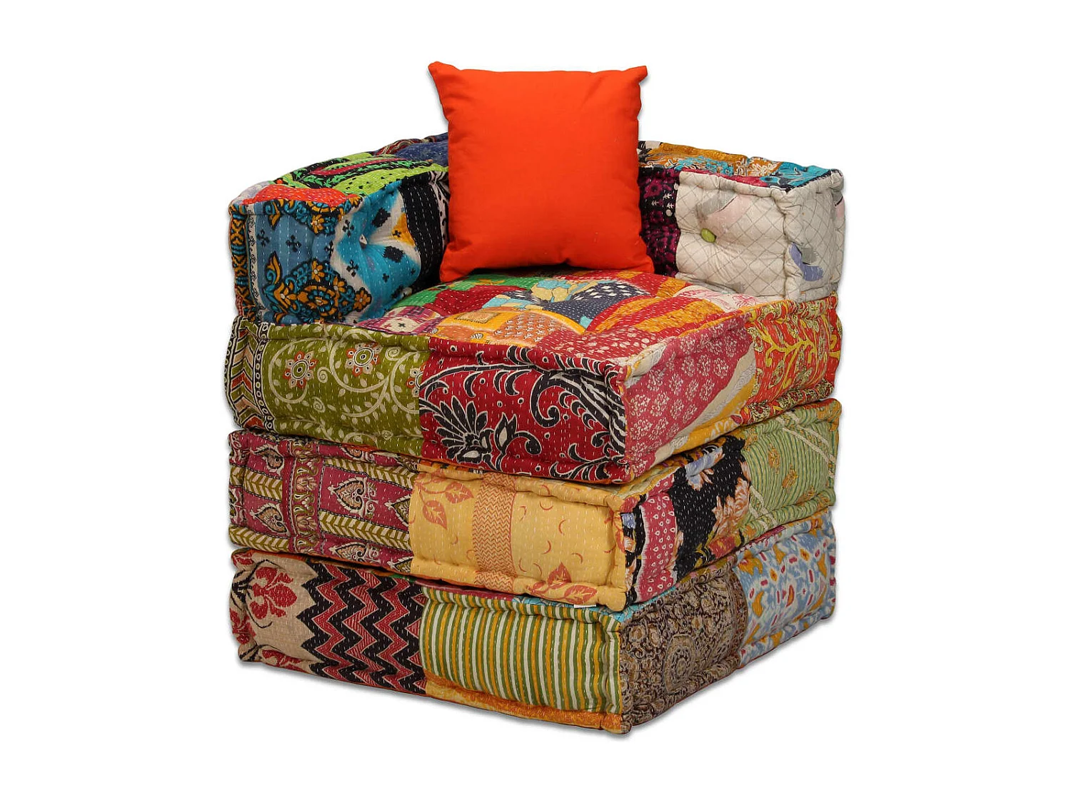 Bibiane  Pouf modulaire à 4 places Patchwork Tissu