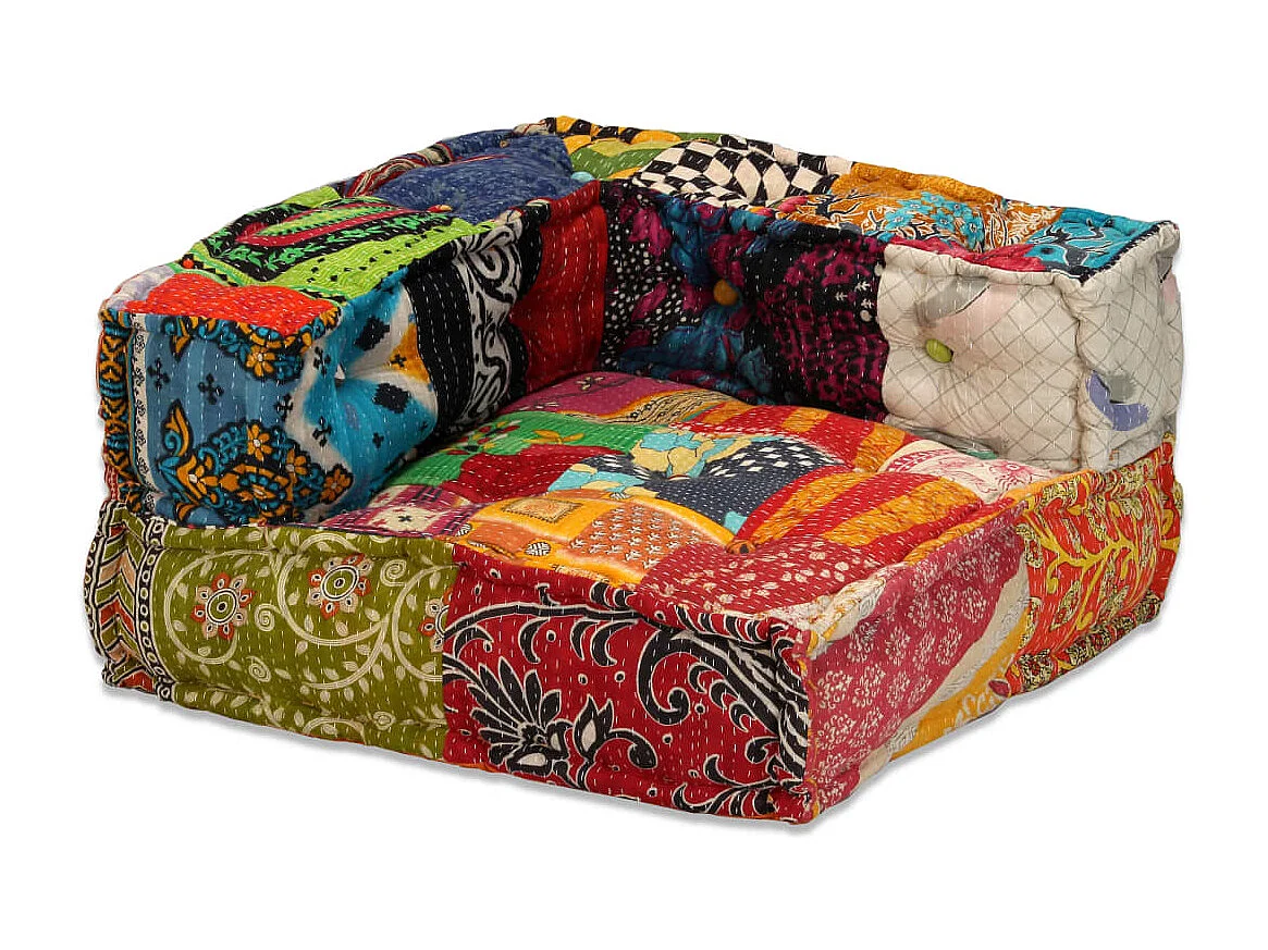 Bibiane  Pouf modulaire à 4 places Patchwork Tissu