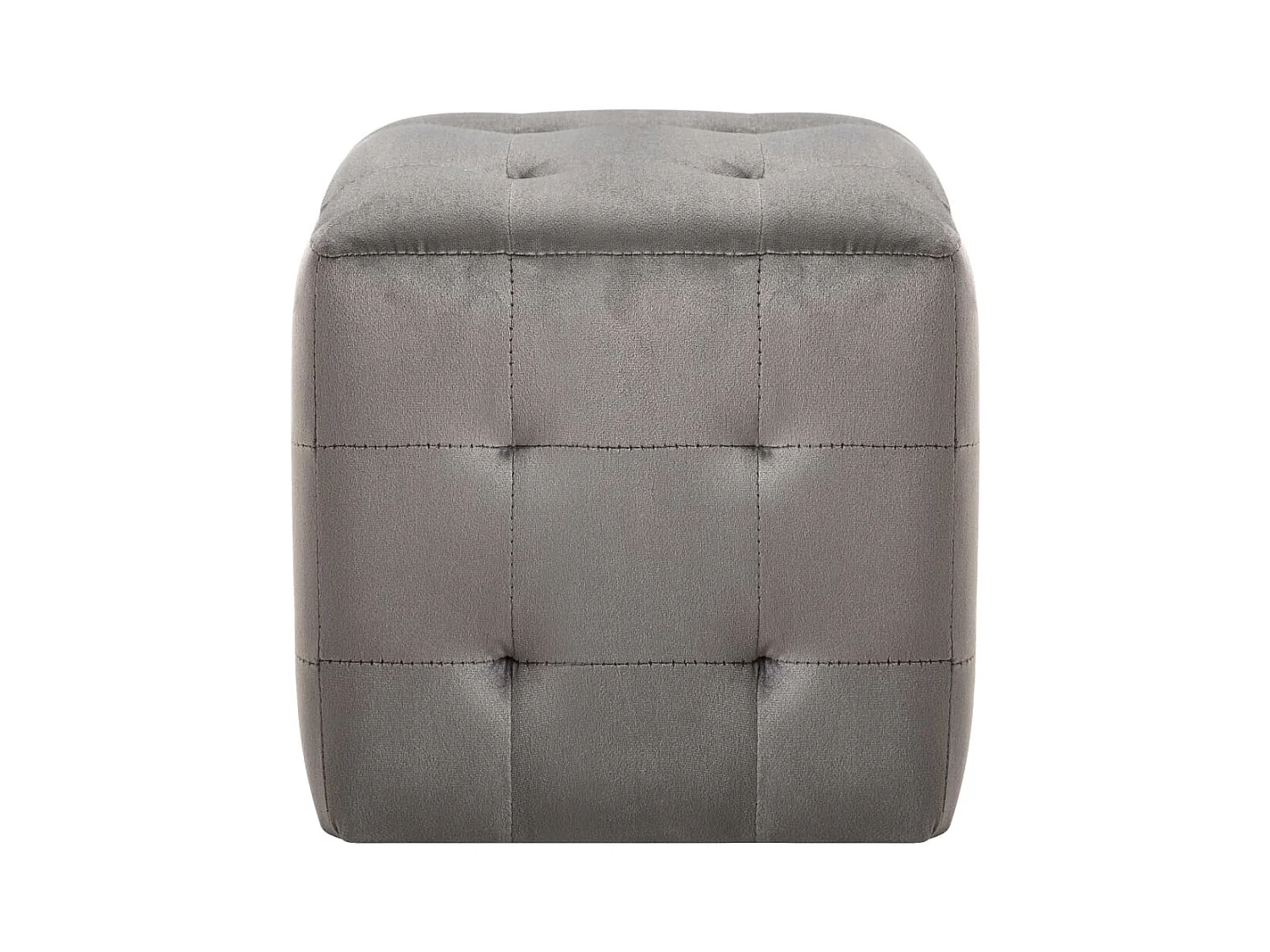 Morgan  2 pcs Poufs Gris 30 x 30 x 30 cm Tissu velours