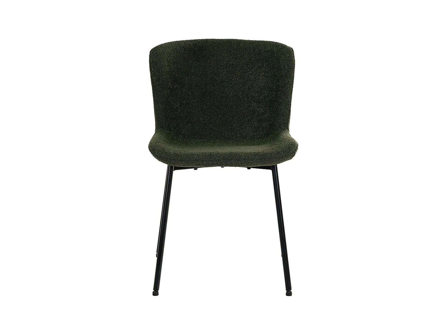Chaise bouclette verte pieds noirs montants (lot de 2) SAVONE