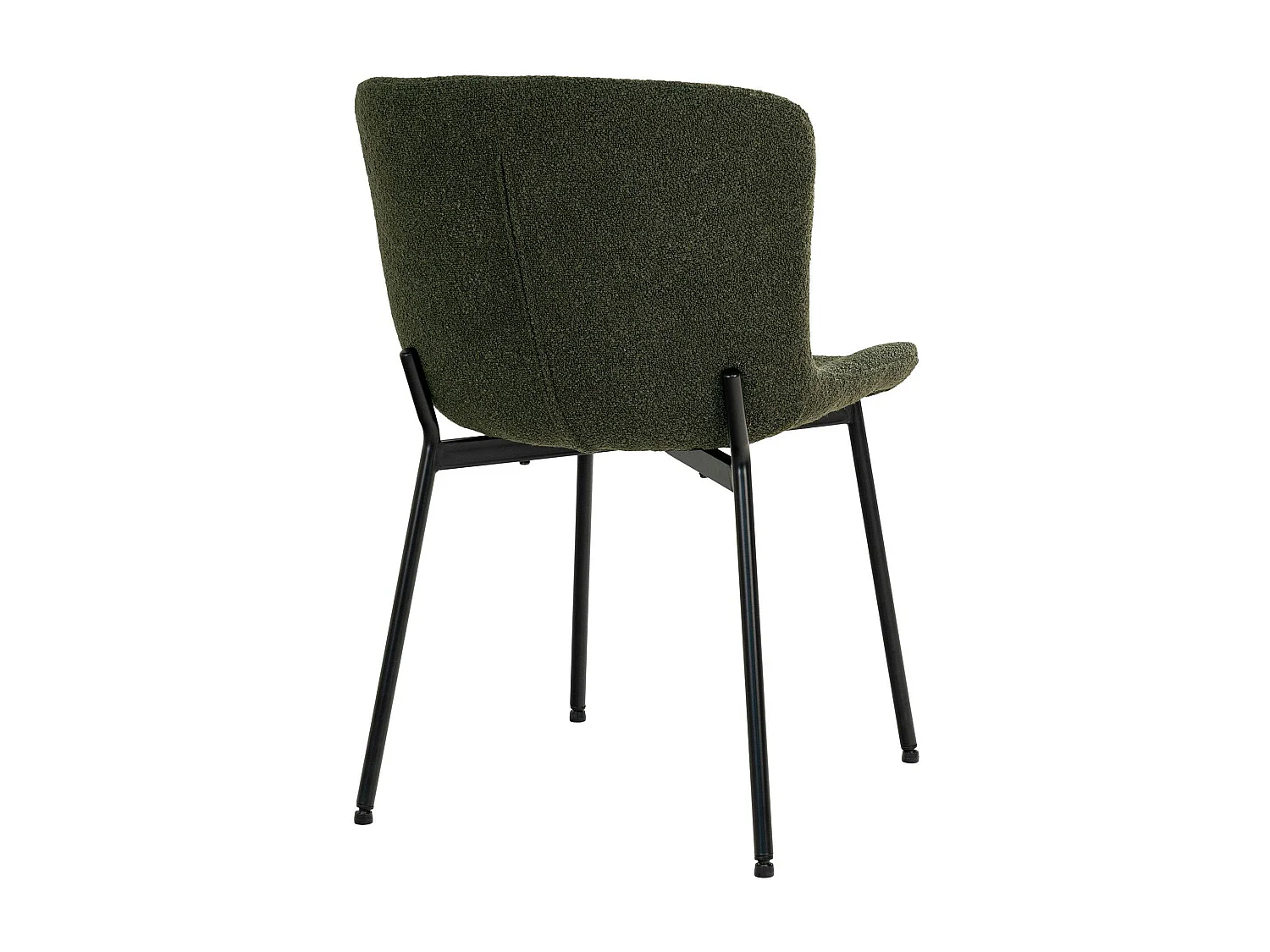 Chaise bouclette verte pieds noirs montants (lot de 2) SAVONE