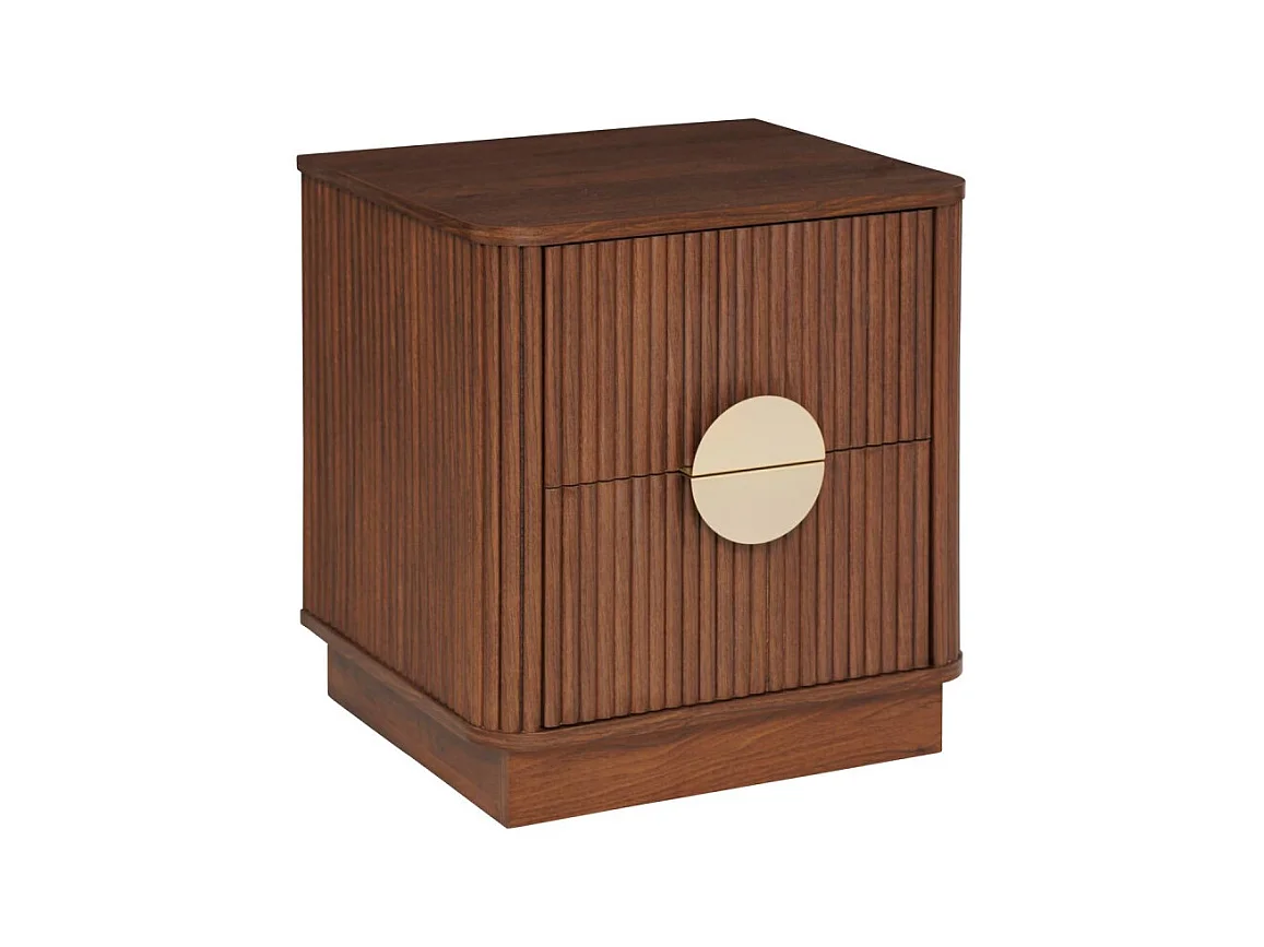 Table de Chevet 2 Tiroirs "Wany" 50cm Marron