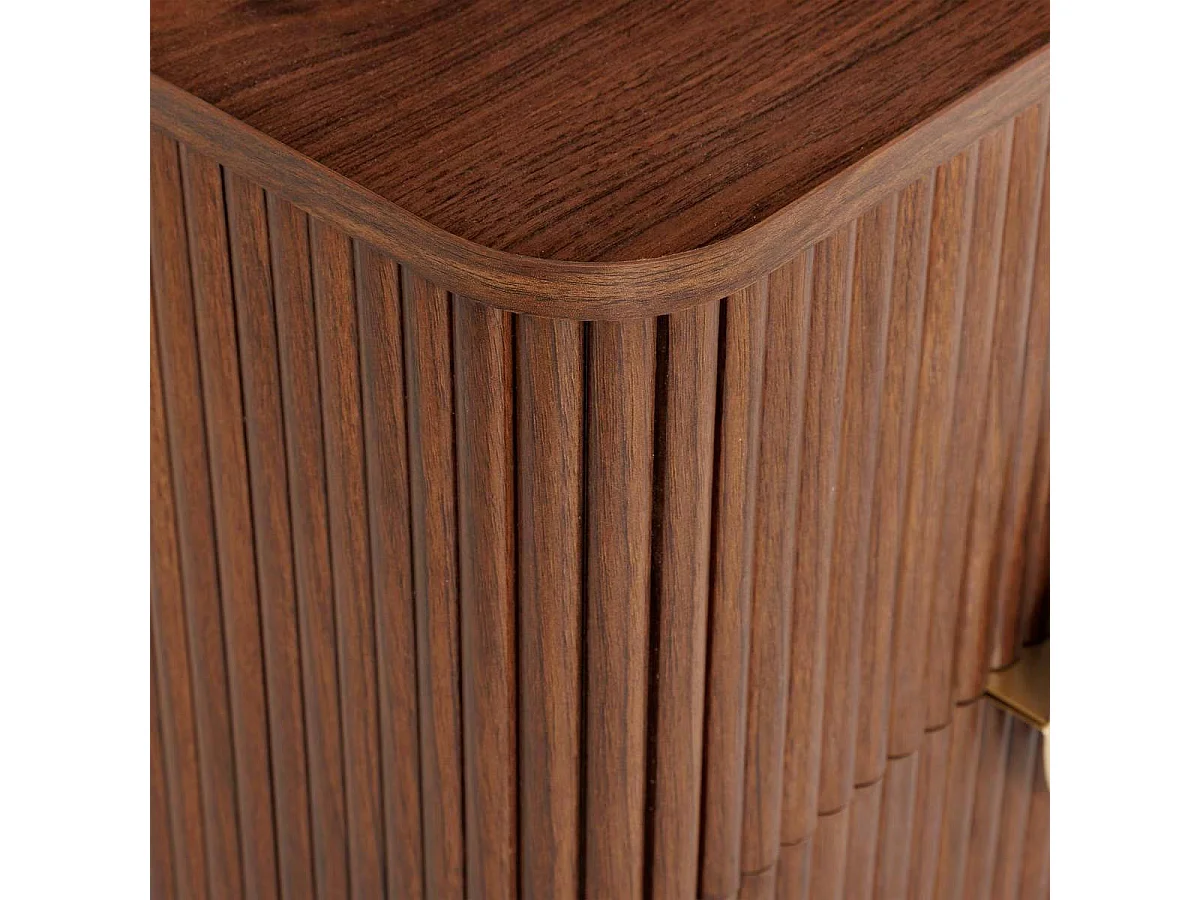 Table de Chevet 2 Tiroirs "Wany" 50cm Marron