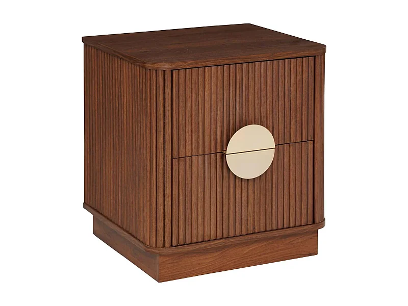 Table de Chevet 2 Tiroirs "Wany" 50cm Marron