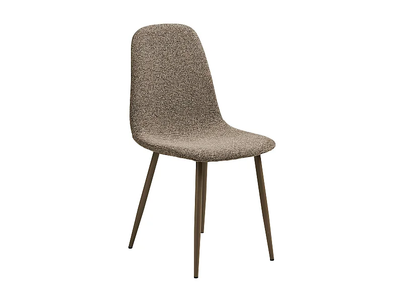 Chaise bouclette taupe avec pieds métal (lot de 2) BERLIN