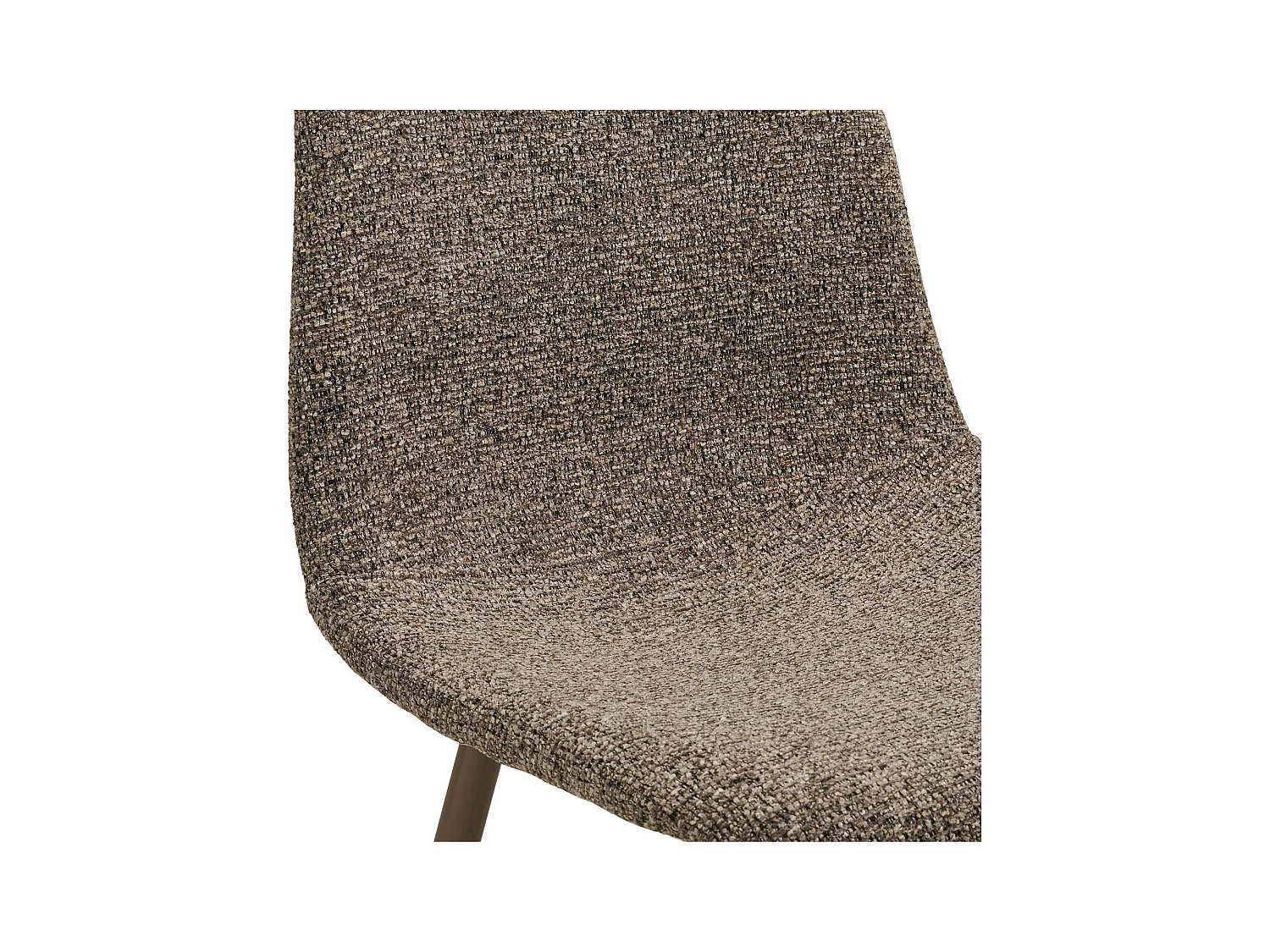 Chaise bouclette taupe avec pieds métal (lot de 2) BERLIN