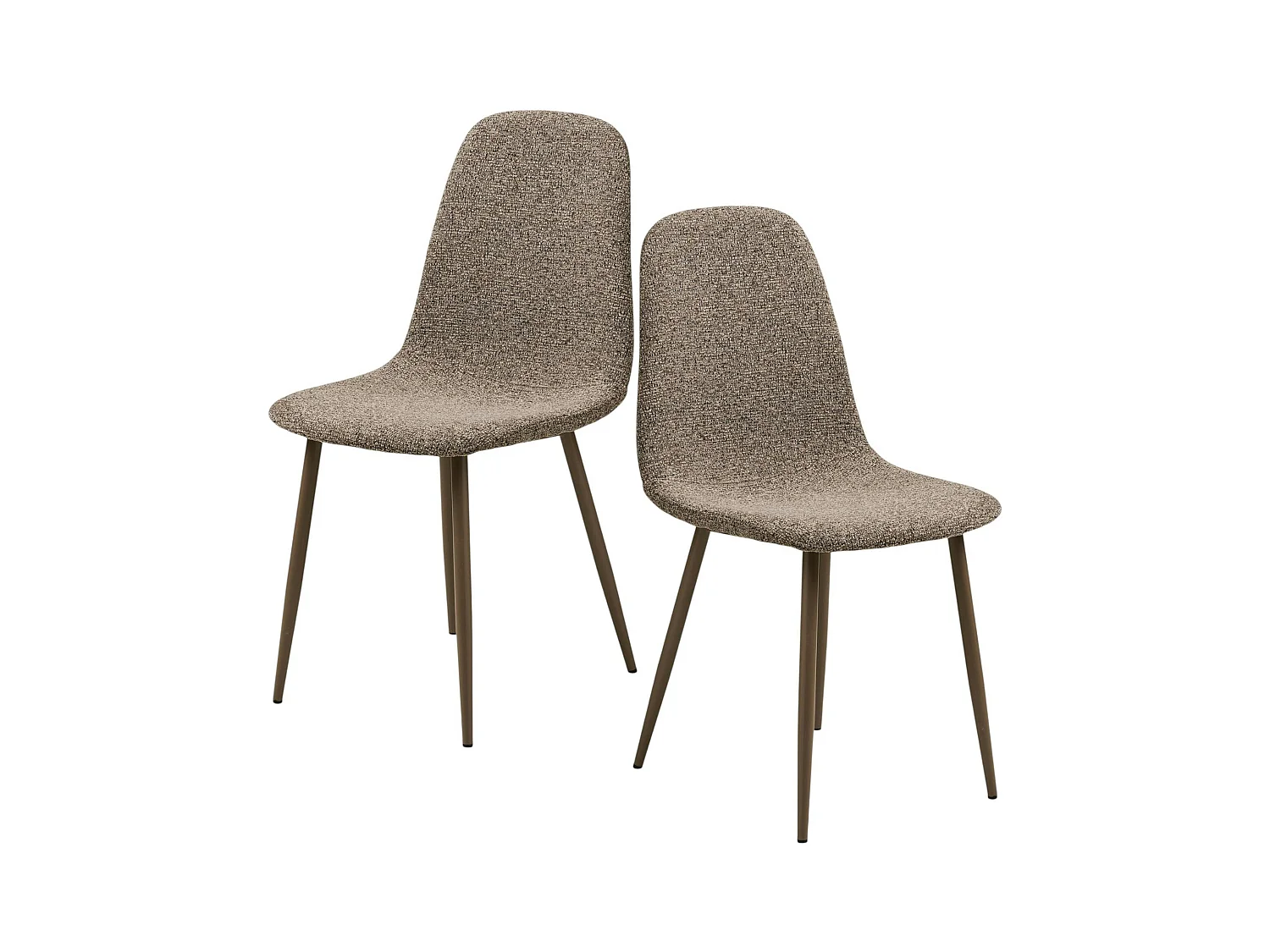 Chaise bouclette taupe avec pieds métal (lot de 2) BERLIN