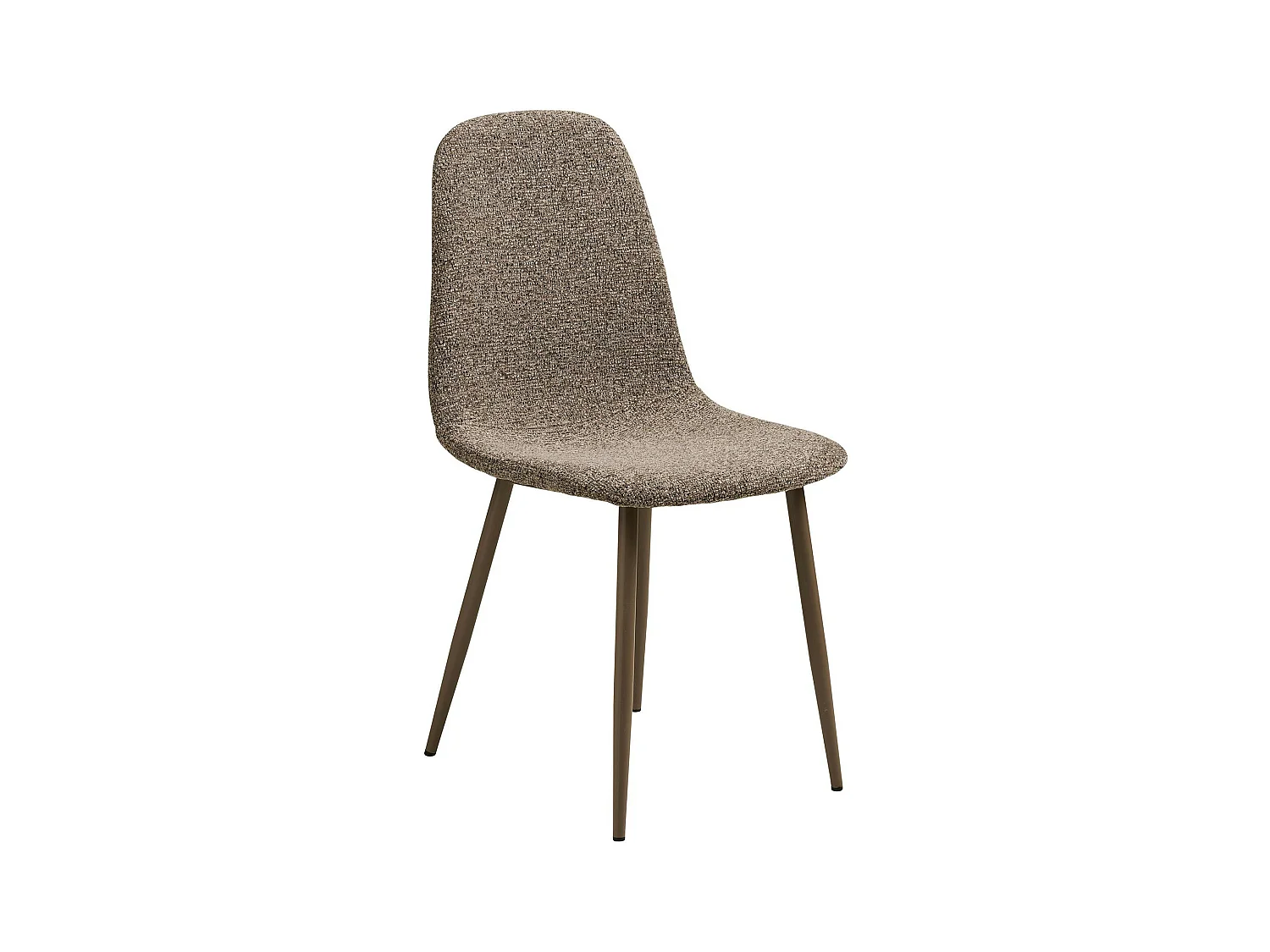 Chaise bouclette taupe avec pieds métal (lot de 2) BERLIN