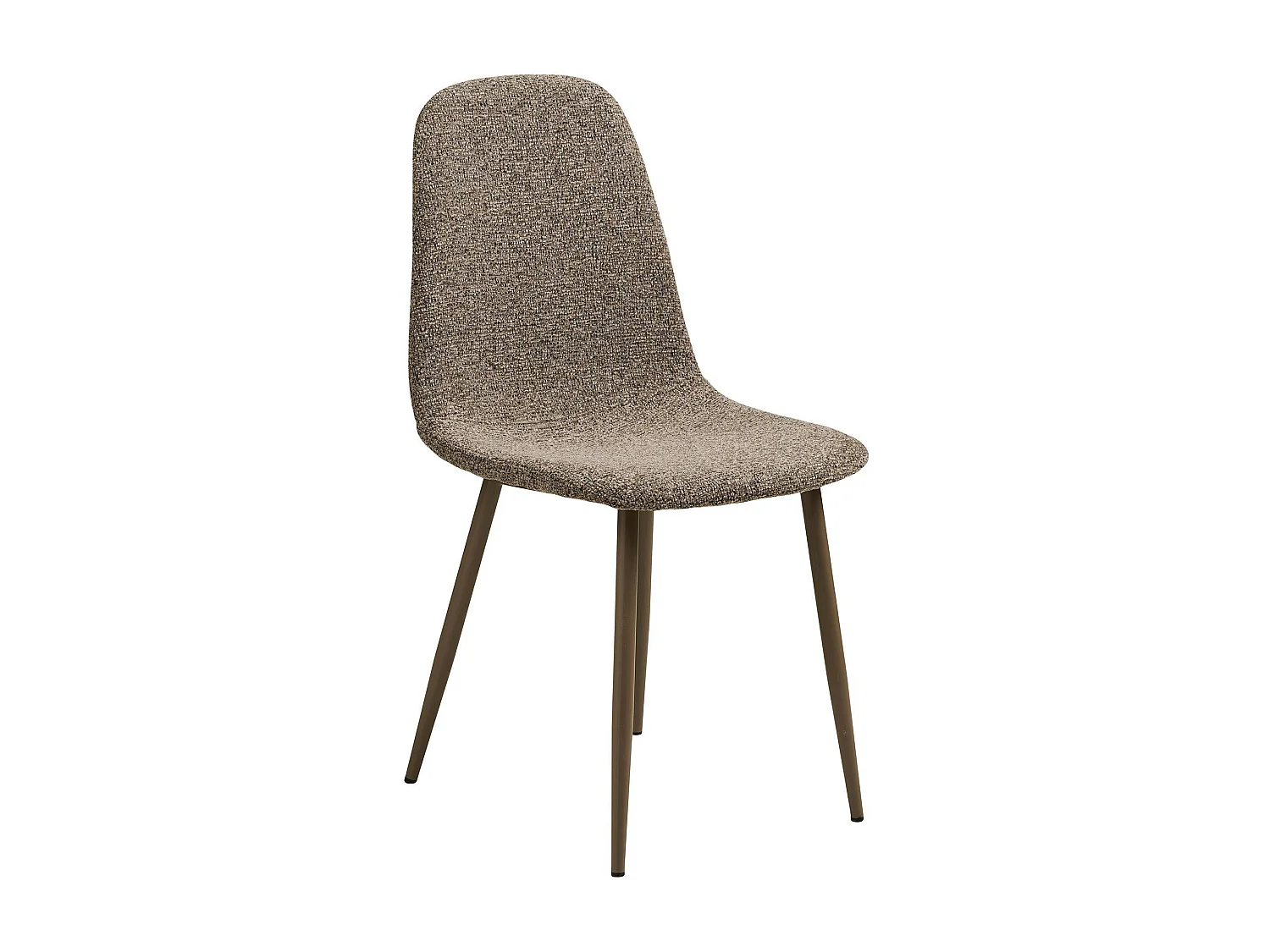 Chaise bouclette taupe avec pieds métal (lot de 2) BERLIN