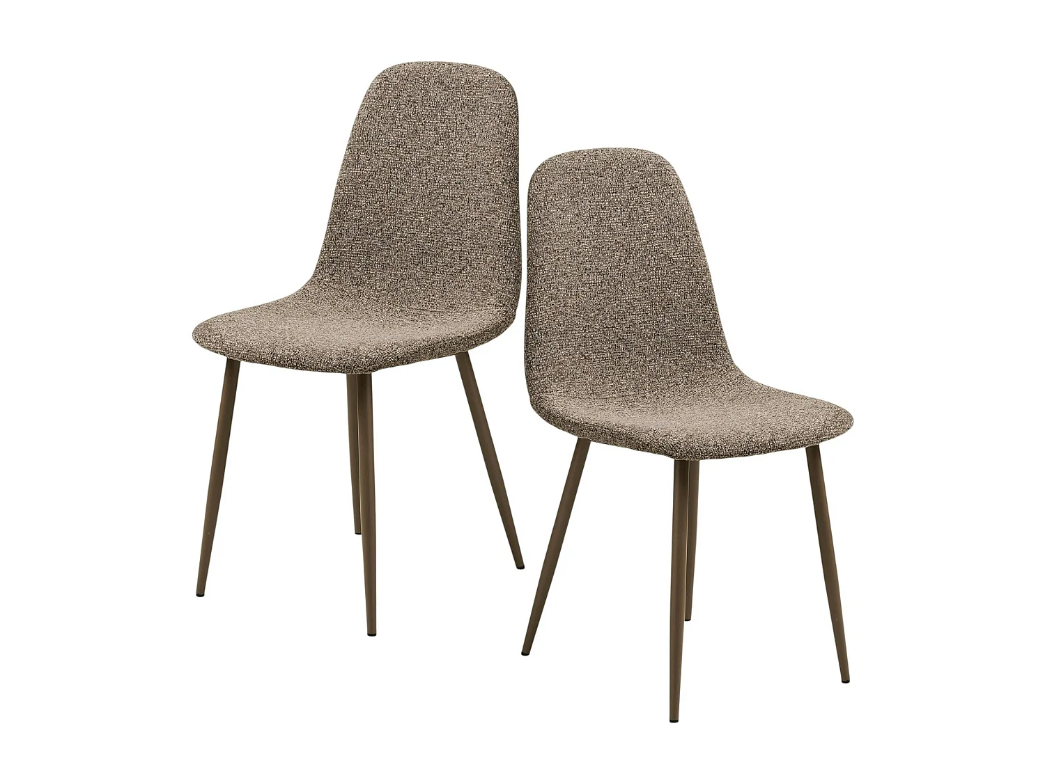 Chaise bouclette taupe avec pieds métal (lot de 2) BERLIN