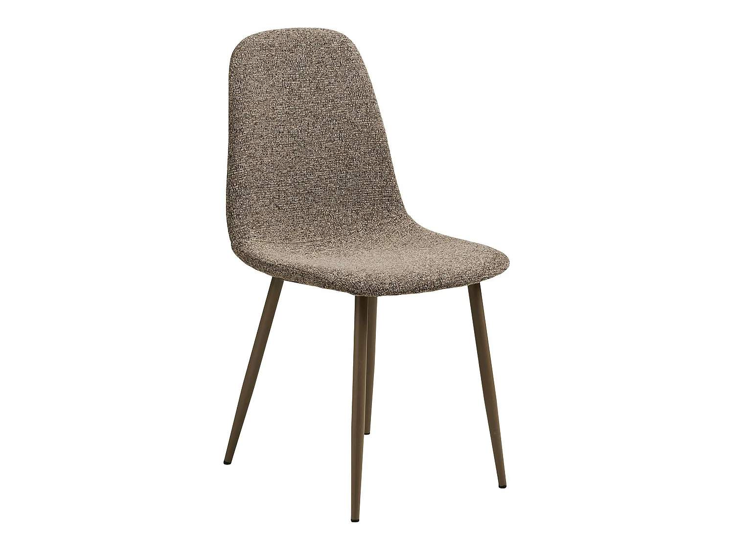 Chaise bouclette taupe avec pieds métal (lot de 2) BERLIN