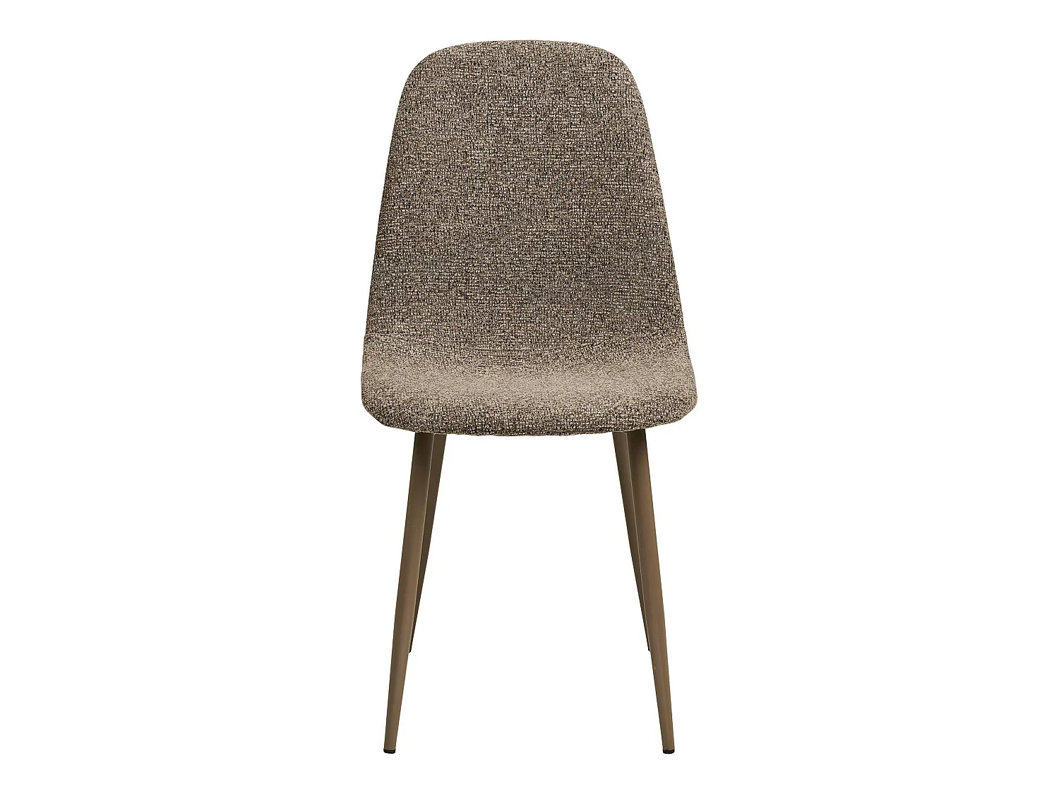 Chaise bouclette taupe avec pieds métal (lot de 2) BERLIN
