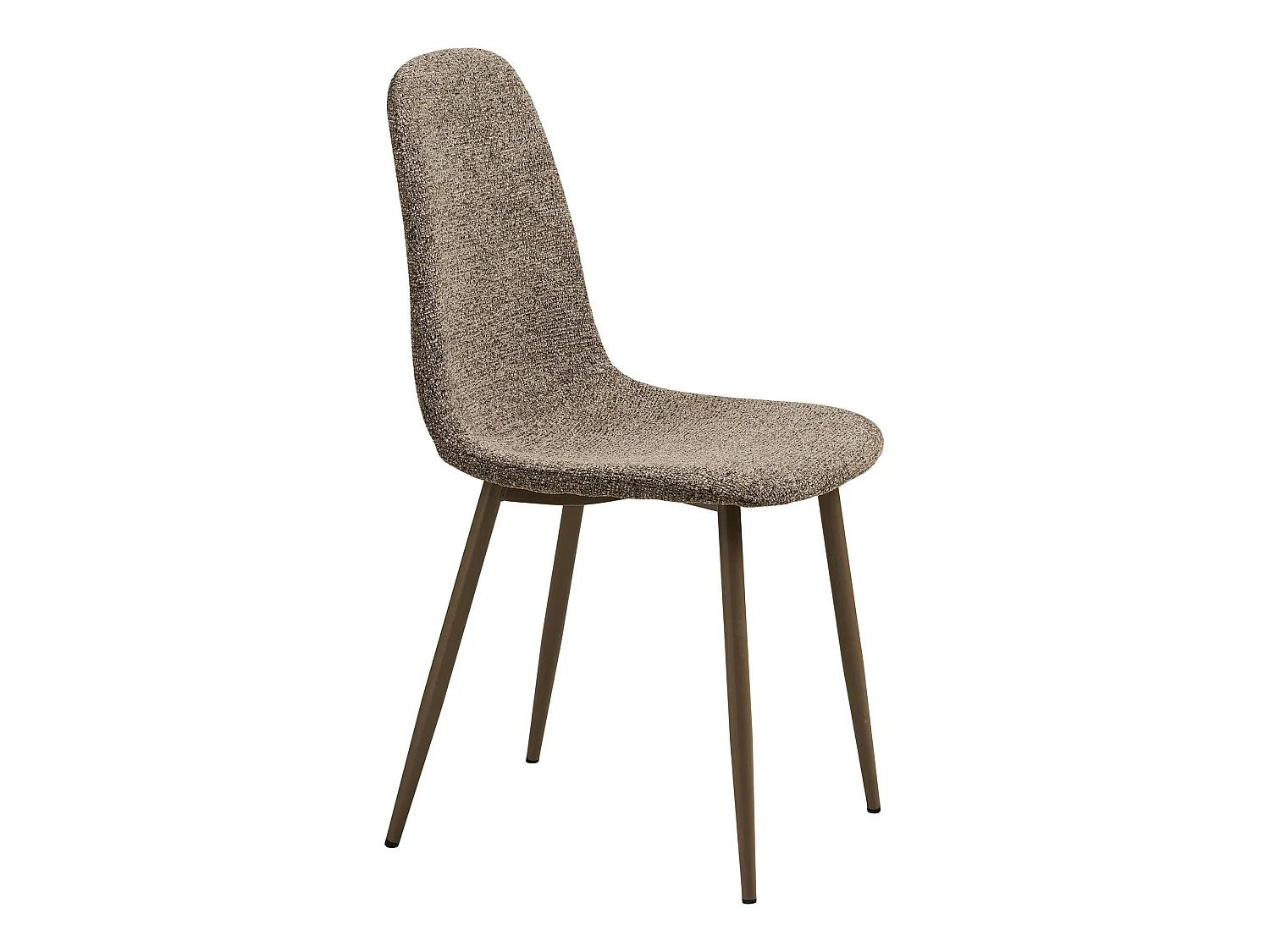 Chaise bouclette taupe avec pieds métal (lot de 2) BERLIN