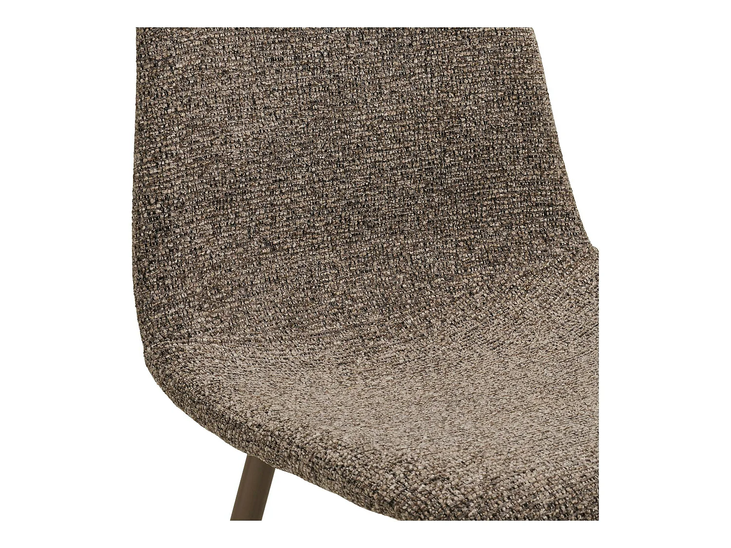 Chaise bouclette taupe avec pieds métal (lot de 2) BERLIN