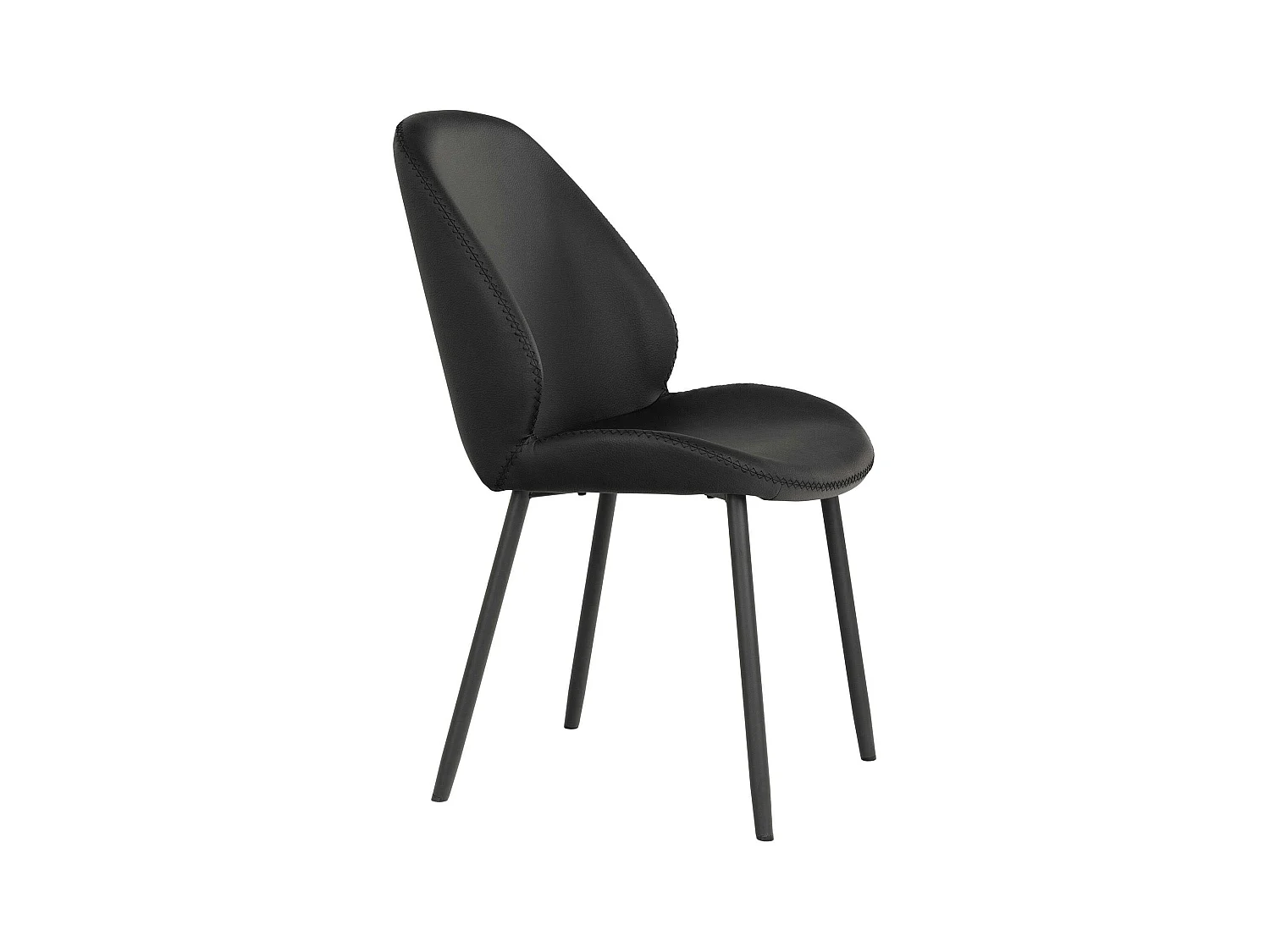 Chaise noire moderne avec surpiqure (lot de 2) BERLIN