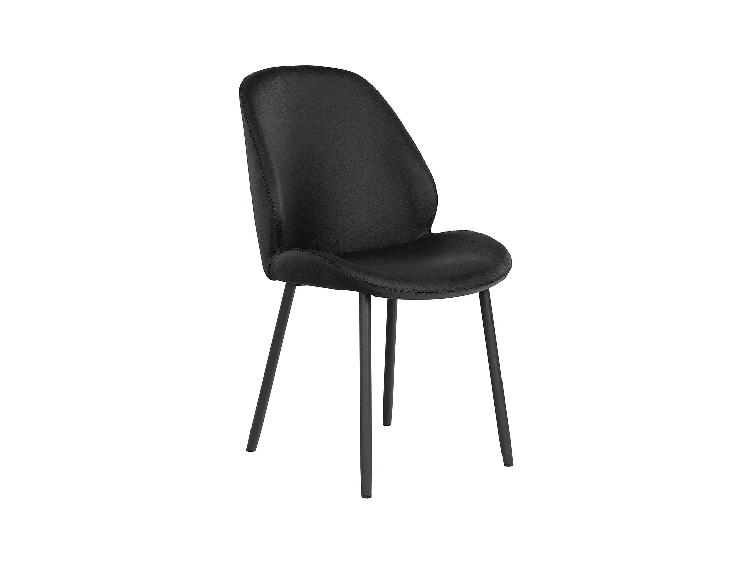 Chaise noire moderne avec surpiqure (lot de 2) BERLIN
