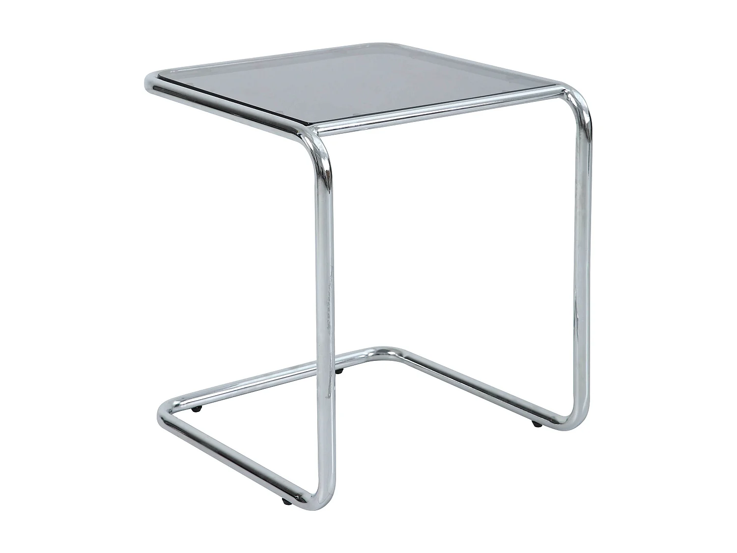 Table basse carrée L50 cm en métal et en verre noir