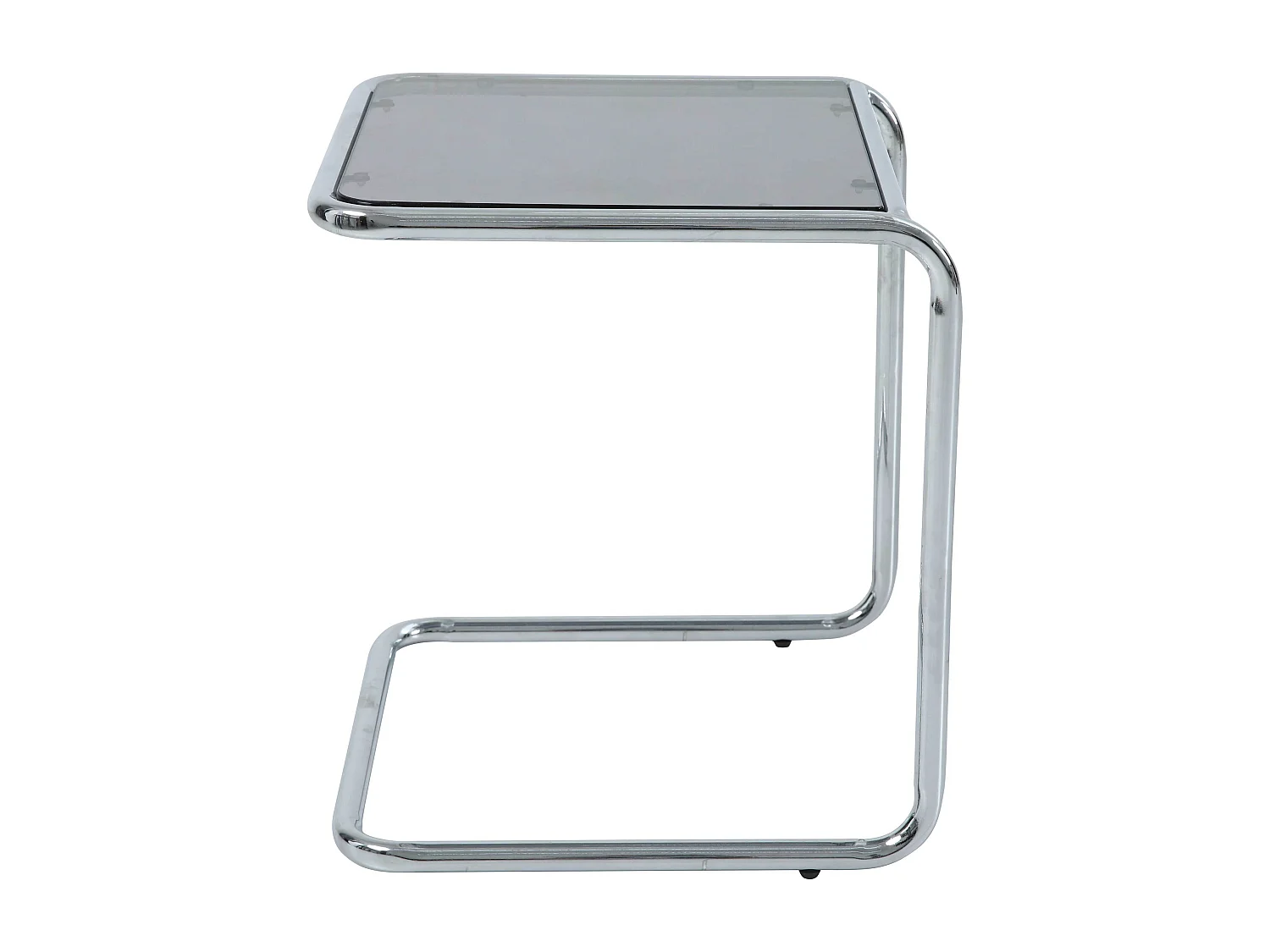 Table basse carrée L50 cm en métal et en verre noir