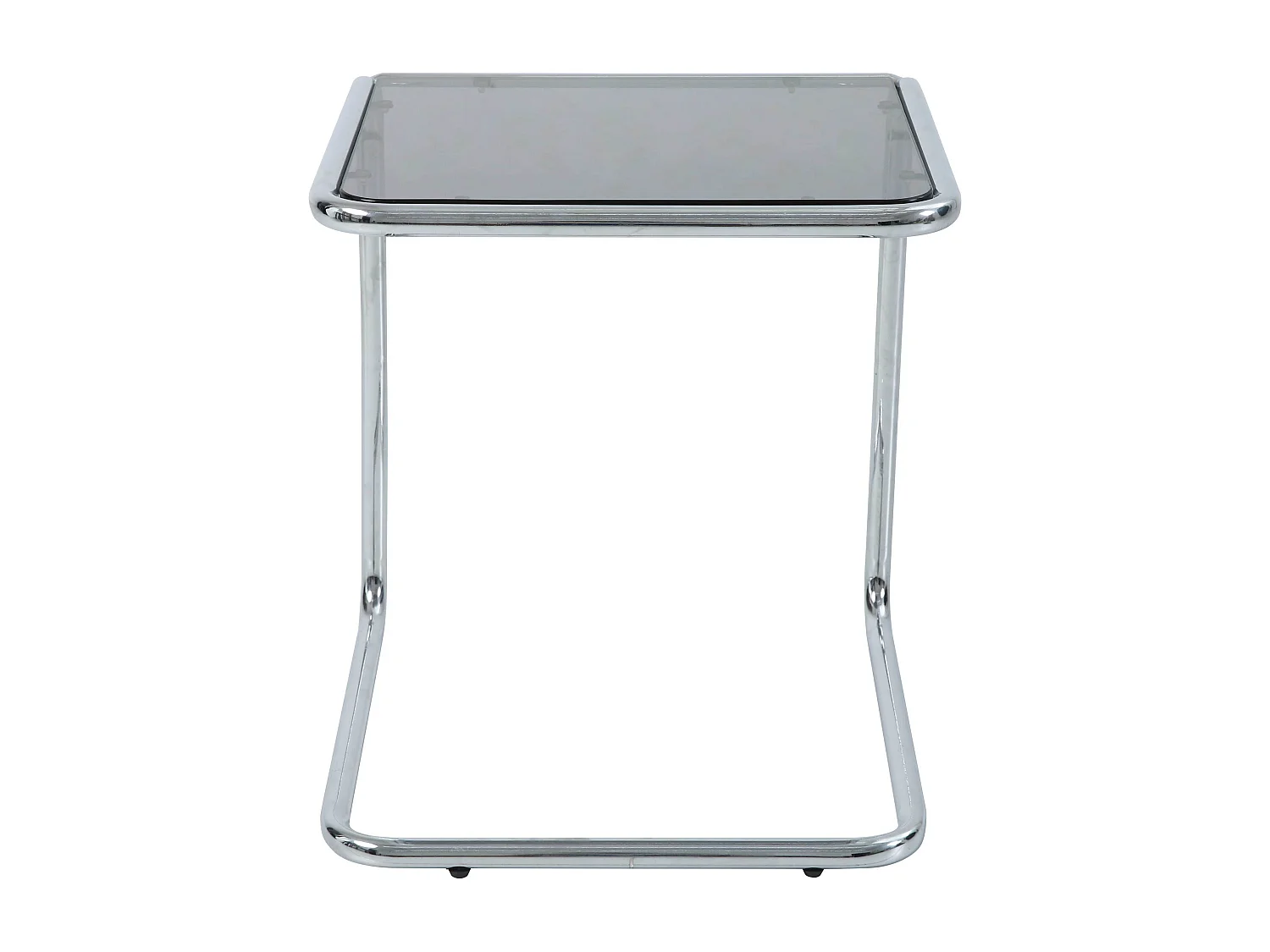 Table basse carrée L50 cm en métal et en verre noir