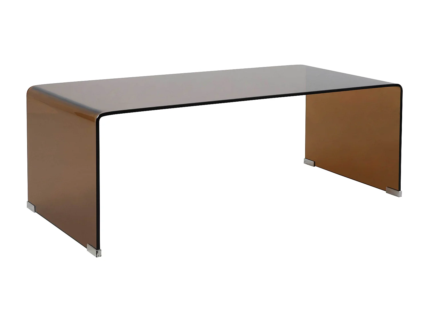 Table basse rectangulaire L110 cm en verre trempé marron