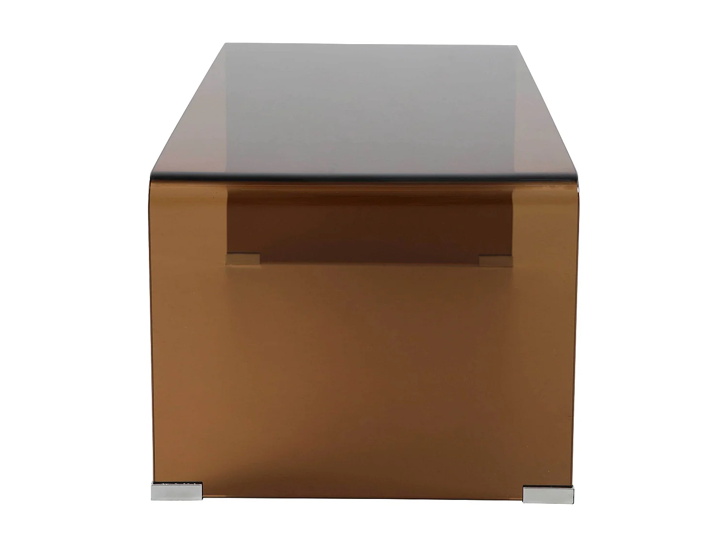 Table basse rectangulaire L110 cm en verre trempé marron