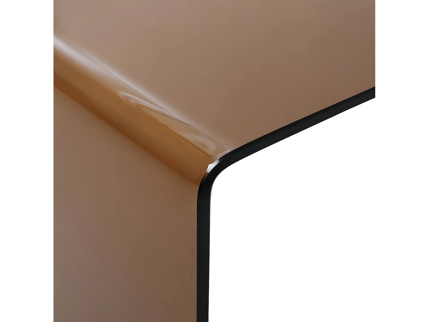 Table basse rectangulaire L110 cm en verre trempé marron