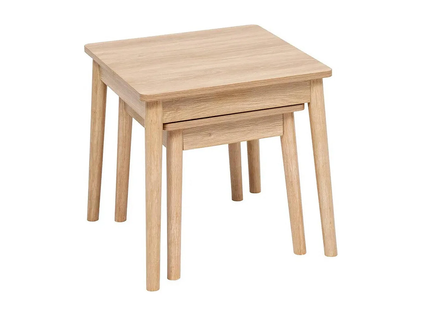 Lot de 2 Tables d'Appoint Gigognes "Abana" 45cm Naturel