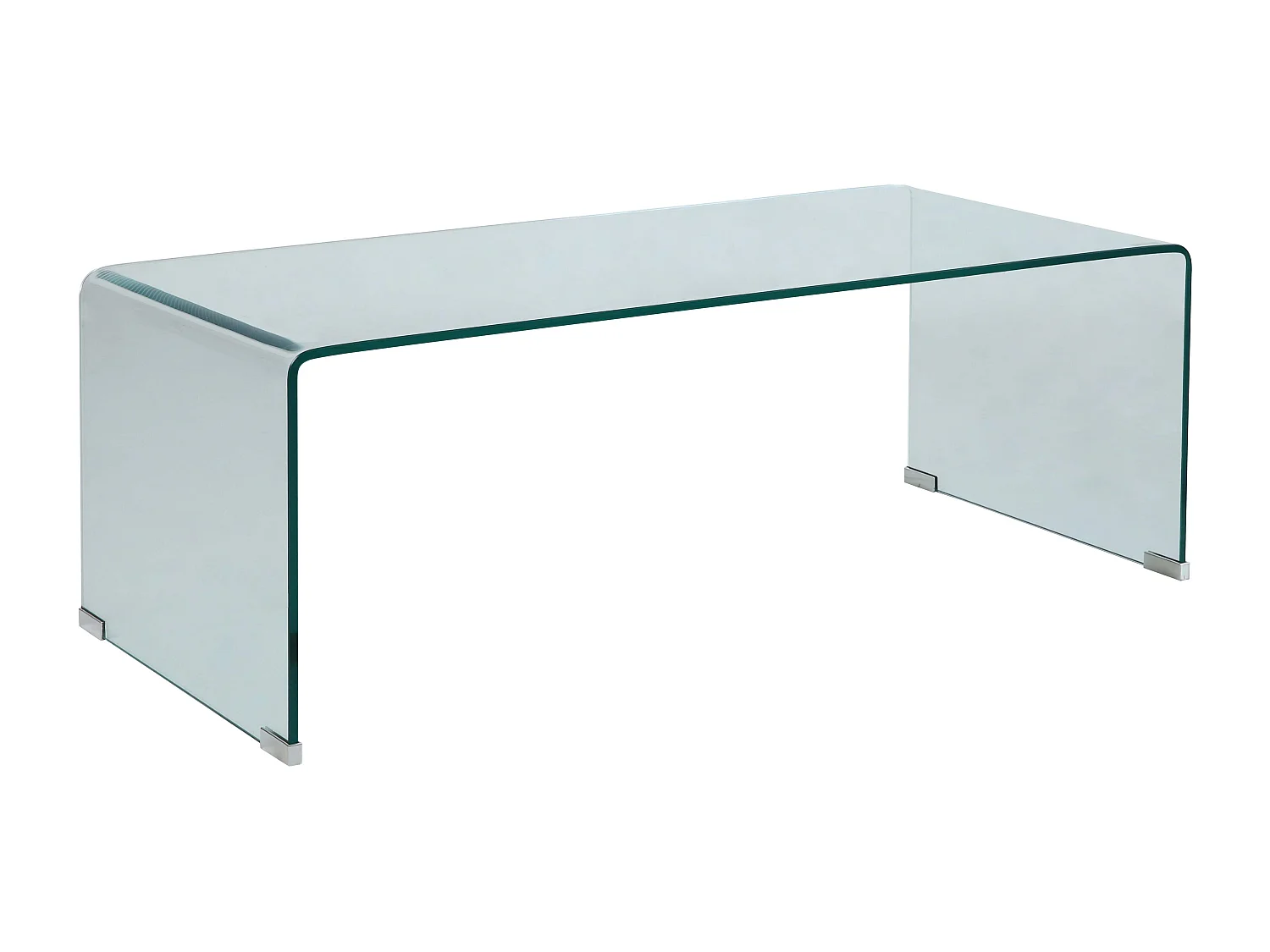 Table basse rectangulaire L110 cm en verre trempé transparent