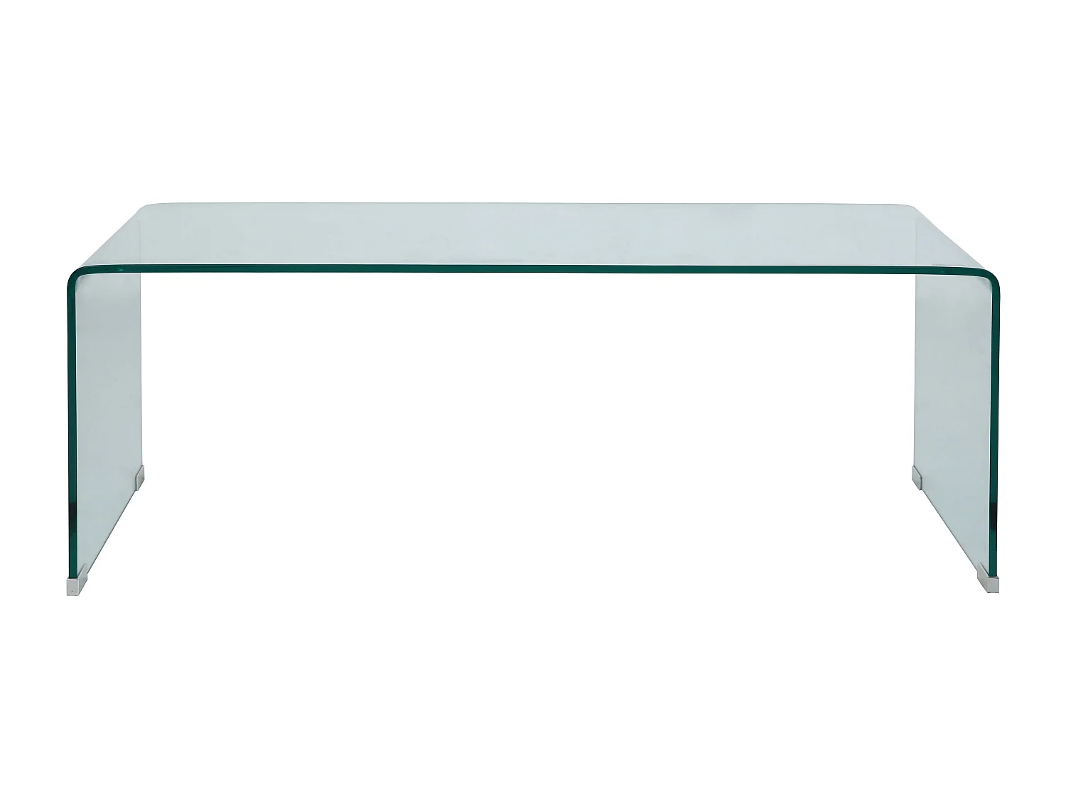 Table basse rectangulaire L110 cm en verre trempé transparent