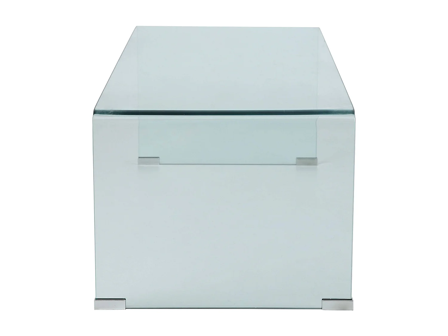 Table basse rectangulaire L110 cm en verre trempé transparent