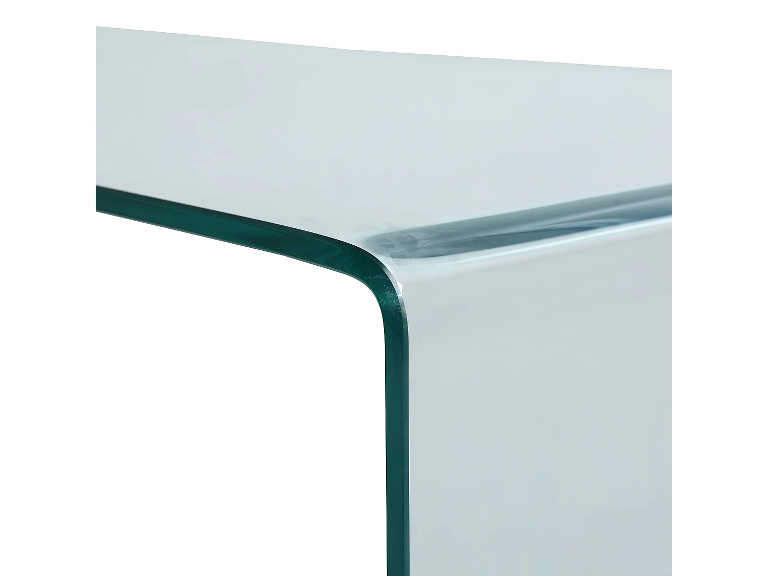 Table basse rectangulaire L110 cm en verre trempé transparent