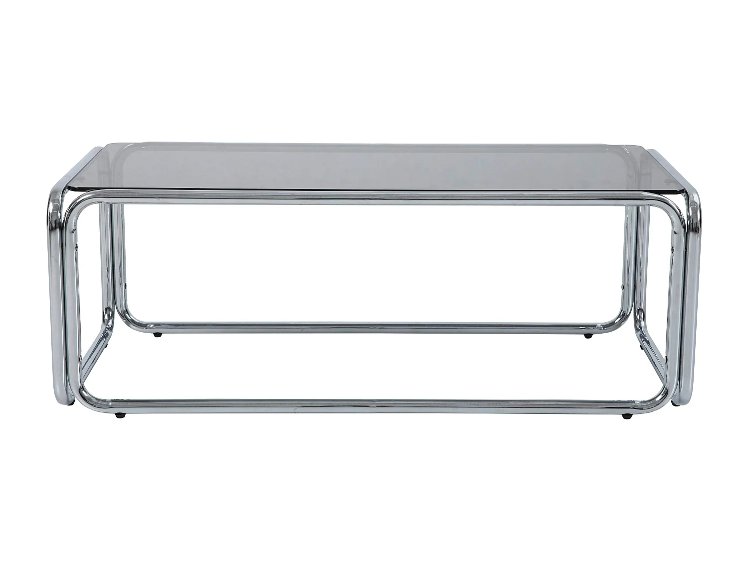 Table basse rectangulaire L110 cm en métal et en verre noir