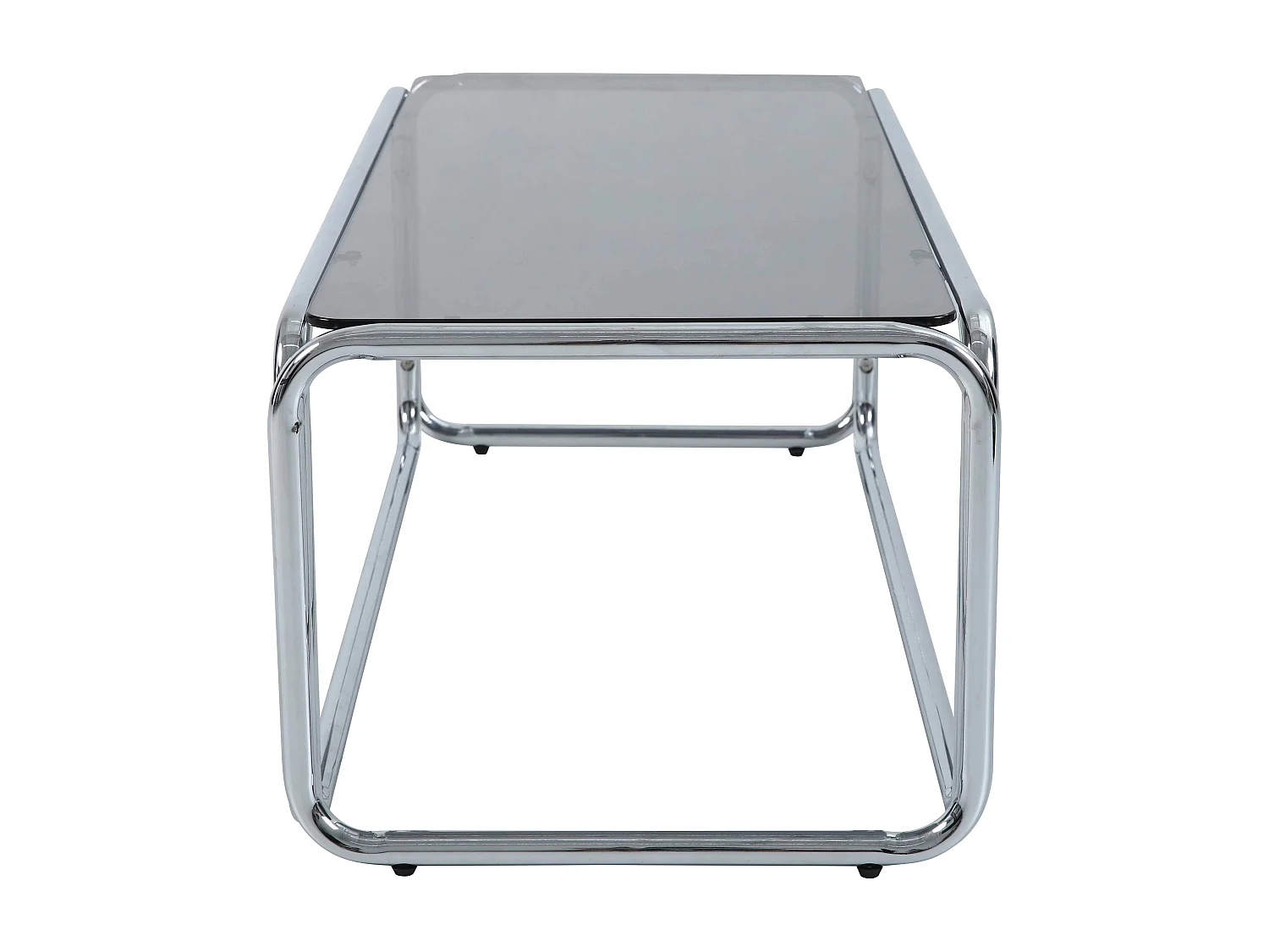 Table basse rectangulaire L110 cm en métal et en verre noir