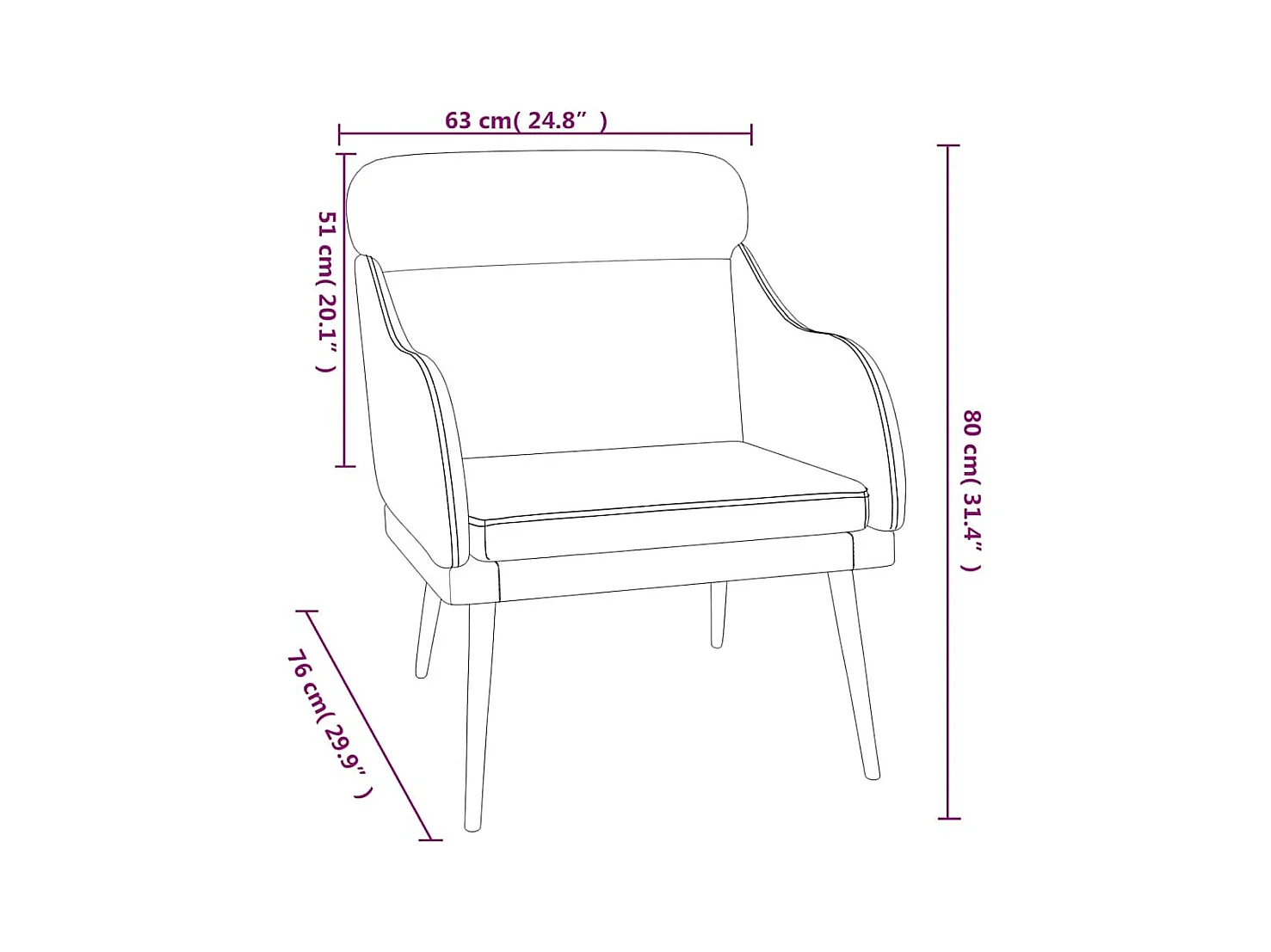 Leon Scott  Fauteuil Gris foncé 63x76x80 cm Velours