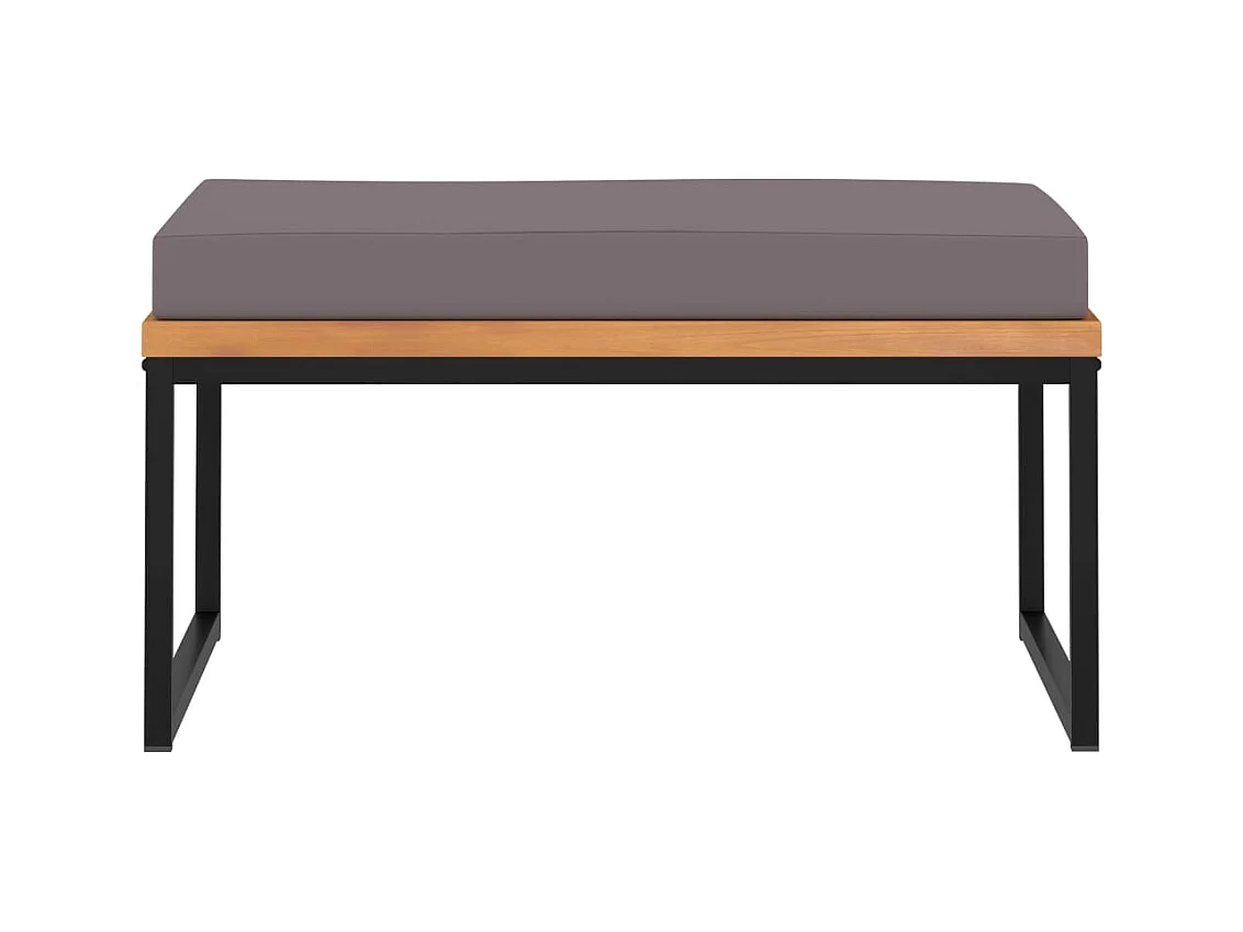 Garden Furniture -  Repose-pied avec coussin 66x66x36 cm Bois d'acacia Gris foncé