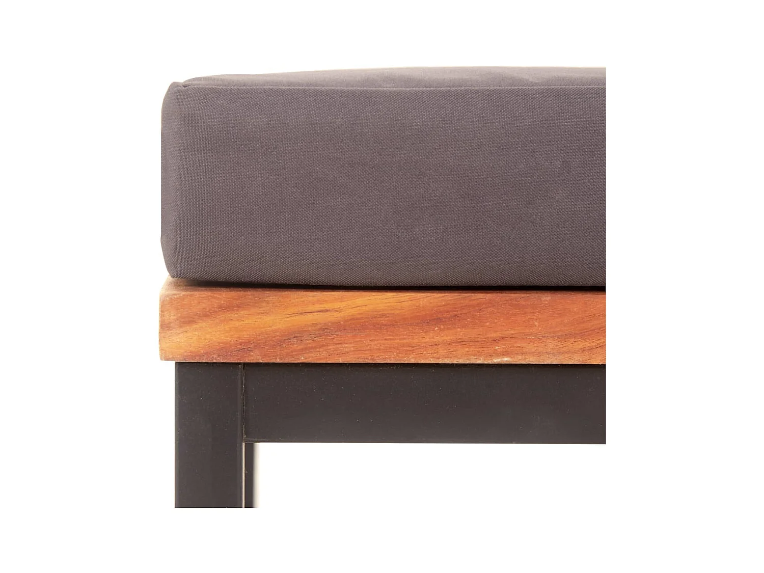 Garden Furniture -  Repose-pied avec coussin 66x66x36 cm Bois d'acacia Gris foncé