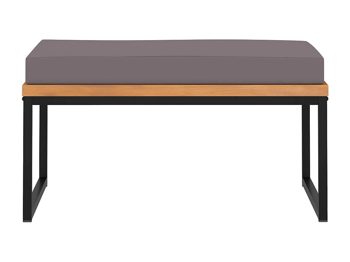 Garden Furniture -  Repose-pied avec coussin 66x66x36 cm Bois d'acacia Gris foncé