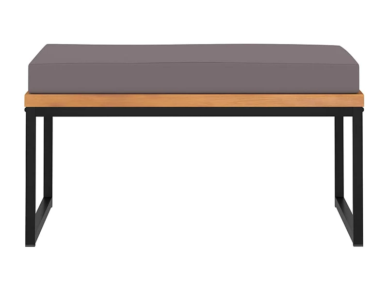 Garden Furniture -  Voetensteun met kussen 66x66x36 cm acaciahout donkergrijs