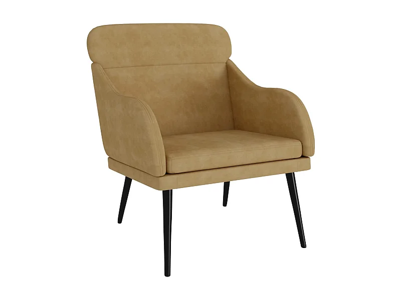 Leon Scott  Sillón de terciopelo marrón 63x76x80 cm