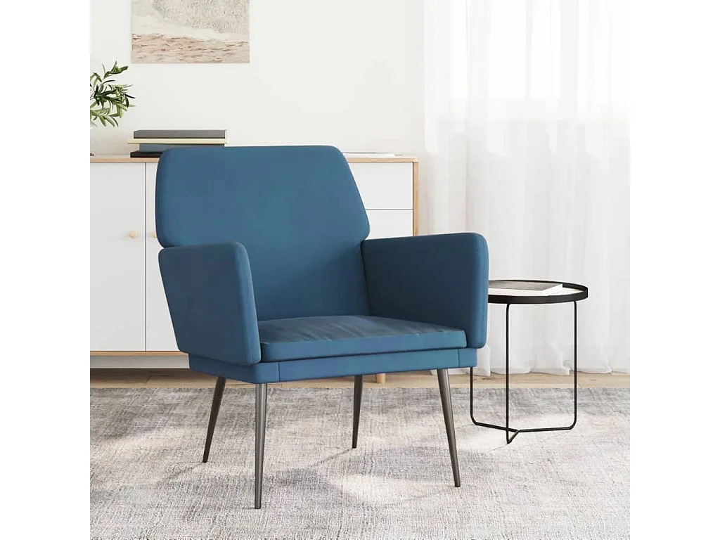 Silvenn  Fauteuil 62x79x79 cm fluweel blauw