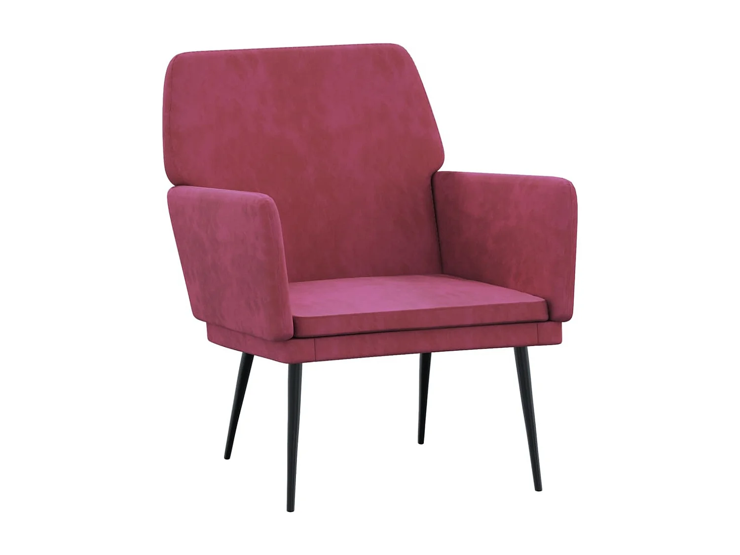 Silvenn  Fauteuil Rouge bordeaux 62x79x79 cm Velours